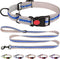 Martingale Collar for Dogs, Soft Neoprene Padded Reflective Collar and Leash Set for Large Dogs - Blue & L