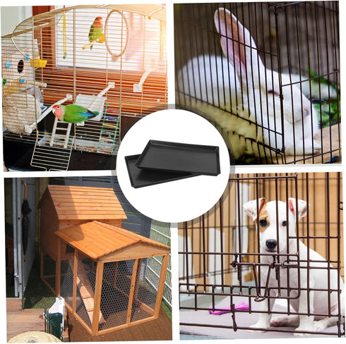2pcs Dog Crate Holder Bunny Cage Bottom Tray Birdcage Bottom Tray Pet Toilet Pan Parakeet Poop Holder Parrot Potty Tray Dog Crate Tray Birds Poop Holder Dog Tray for Crate