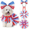 Weewooday 3 Pieces Girl Dog Costume, Patriotic 4th of July Tutu Skirt and Bowtie Headband for Small Dog Decorations