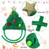 Xuniea Green Santa Dog Hat, Adjustable Antler Costume for Dogs & Cats, Cute Christmas Tree Hat for Small Pets