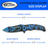 SZCO Supplies 8.5” Haunted Skull EDC Folding Knife with Pocket Clip, Blue
