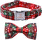 Lionheart Glory Christmas Plaid Dog Collar, Adjustable Soft Collar with Bowtie for Small Medium Large Dogs