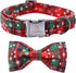 Lionheart Glory Christmas Plaid Dog Collar, Adjustable Soft Collar with Bowtie for Small Medium Large Dogs