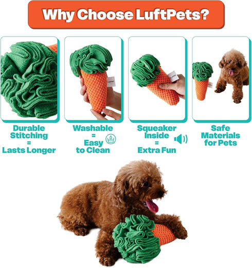 Carrot Puzzle Sniff Toy for Dogs, Cats, and Small Pets