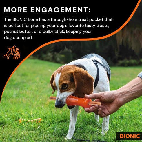 BIONIC Bone Dog Toy, Large - Interactive Chew Toy for Dogs 30-60+ lbs, Stands Up to Tough Chewers