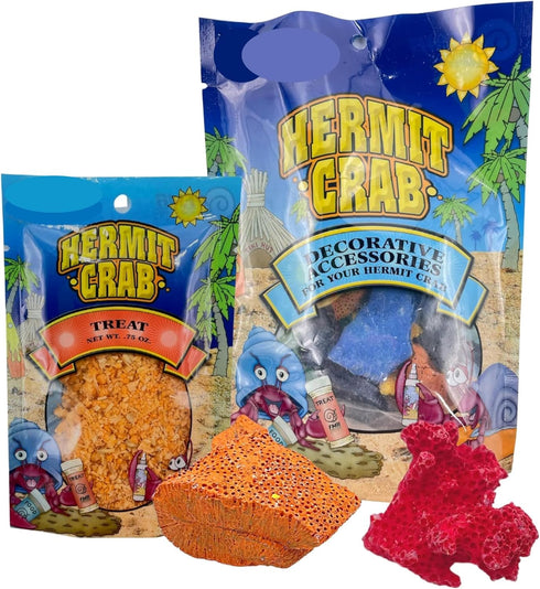 Needzo Ultimate All-in-One Hermit Crab Starter Kit, Neon Plastic Cage, Thermometer, Food, Treats, Trainer Bottle