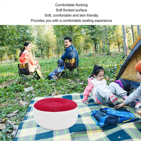 Portable Inflatable Ottoman Stool for Outdoor Relaxation (Red)