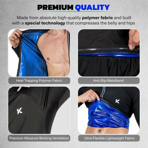 Kewlioo Pro Men's Sauna Shirt - Heat Trapping Long Sleeve for Gym Workouts