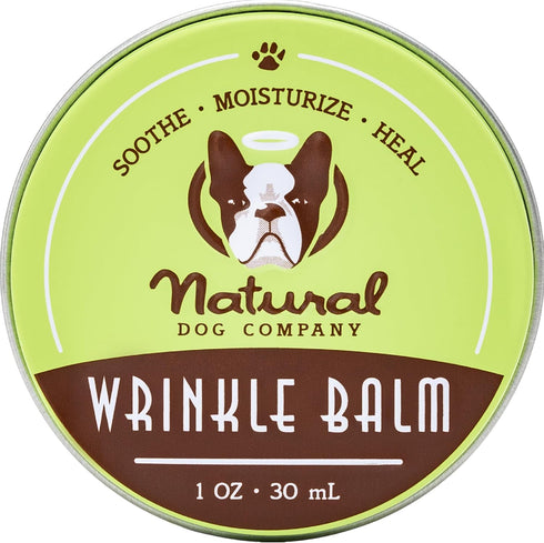 Natural Dog Company Wrinkle Balm, 1 oz. Tin, Dog Lotion for Dry Itchy Skin, Cleans Wrinkles, Made in USA