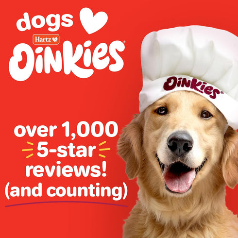 8 Count Hartz Oinkies Jerky Twists with Naturally Smoked Pork & Real Chicken Breast Dog Treats, Highly Digestible Long