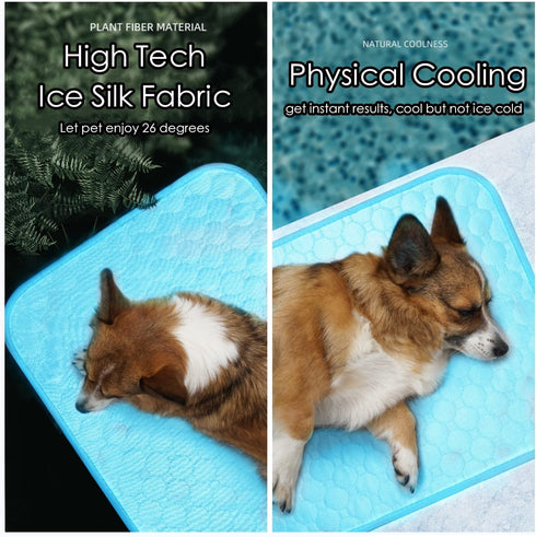 SOMOYA Dog Self Cooling Mat - Washable Cooling Pads Blanket for Large Dogs & Cats, Non-Toxic Ice Silk