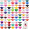 Reginary 100 Pcs Bulk Dog Collar Flowers, Adjustable Nylon Multi Color Floral Collars for Small Pets