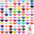 Reginary 100 Pcs Bulk Dog Collar Flowers, Adjustable Nylon Multi Color Floral Collars for Small Pets