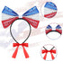 Weewooday 3 Pieces Girl Dog Costume, Patriotic 4th of July Tutu Skirt and Bowtie Headband for Small Dog Decorations