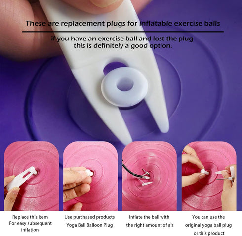 Lxnoap Fitness Exercise Sport Yoga Ball Inflator Kit with 10 Stopper Plug Pins, 2 Removers, 2 Nozzles