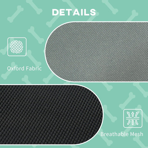 PawHut 24" Elevated Dog Bed with Removable Canopy, Outdoor Cot with UV Protection Shade for Camping, Gray