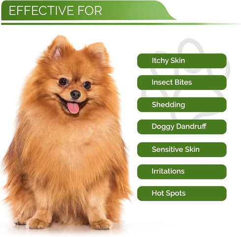 Hypoallergenic Dog Shampoo, Cleans and Soothes Dry Flakey Skin, Reduce Dandruff, Shedding, Calms Itching, Scratching