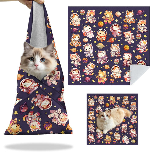 27.6"Cat Grooming Wrap, Self Adhesive Cat Wrap for Cutting Nails, Anti-Escape Calming