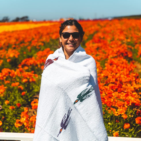 Yoga Blanket - Thick Handmade Mexican Thunderbird Blanket, Perfect for Yoga