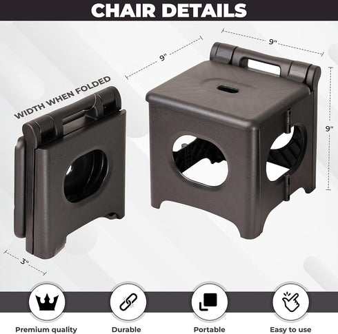 Onmaru 9inch Mini Folding Stool, Small Portable Folding Chair, Camping Stool, Lightweight Outdoor Chair for Camping
