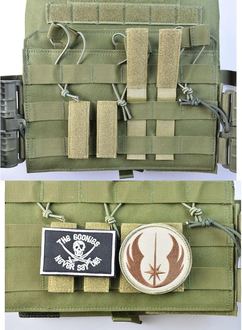JFFCESTORE Hook&Loop Adapter Strips - Tactical Morale Patches Panel Molle Strips Attachment for Tactical ID Patches