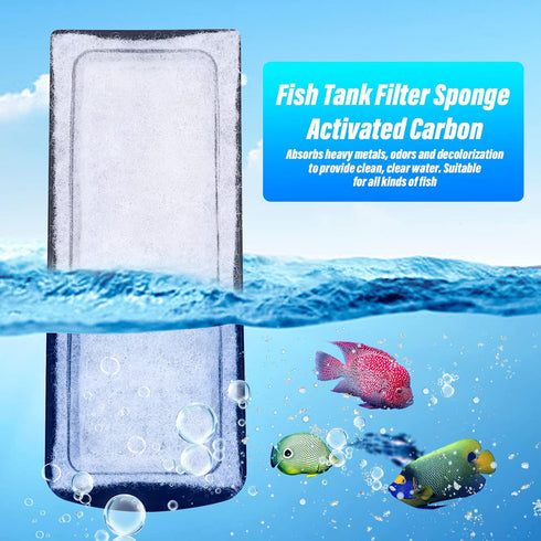 Fish Tank Filter Cartridge, 6Pcs Aquarium Filter Cotton Replacement, Wall Mounted Filter Accessory for Healthier Fish