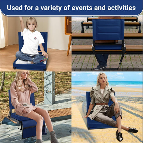 Maeytau Stadium Seats for Bleachers with Back Support, Portable Bleacher Seats with Thick Padded Cushion and Shoulder