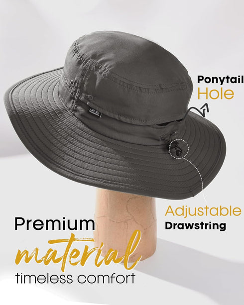 FURTALK Sun Hats for Men Women, Packable Wide Brim UV Protective Bucket Hat UPF 50+