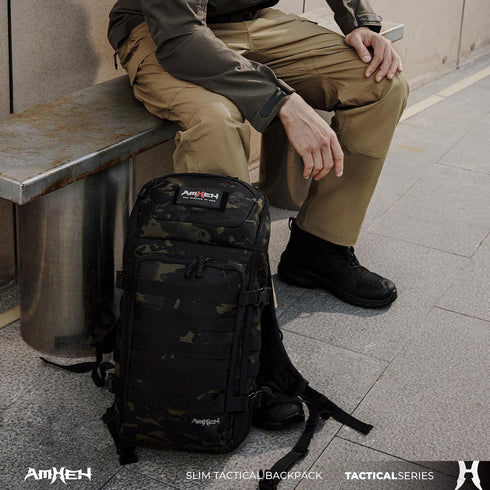 20L Backpack 13" 1050D Commuting Daypack AMHEH Slim Tactical - Laptop Suspended Protection, Heavy Duty Urban Everyday