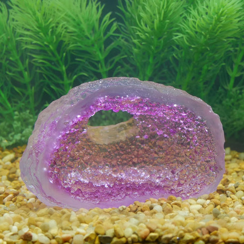 Penn-Plax Deco-Replicas Crystal Cave Aquarium Decoration, Amethyst Pink, Safe for Freshwater and Saltwater