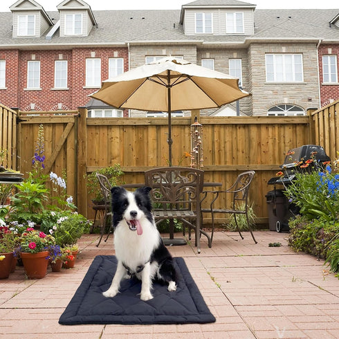Rollup Camping Dog Bed - Outdoor Portable Travel Mat with Carry Handles for Medium Large Dogs, Waterproof Washable Pet