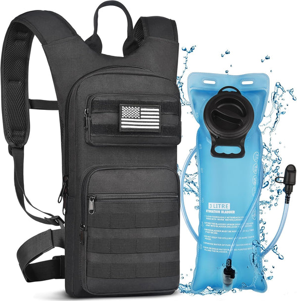 NOOLA Hydration Backpack with 3L TPU Water Bladder, Tactical Molle Pack for Hiking, Biking, Running, Climbing