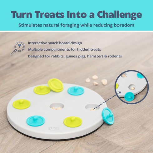 Chinchilla Trixie Rabbit Snack Board, Interactive Toy, Small Animal Puzzle, Mental Stimulation, Rabbit, Ferret, Bunny