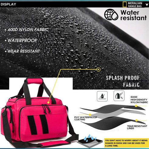 Tactical Gun Range Bag, Padded Shooting Range Duffle for Handguns, Pistols, and Ammo