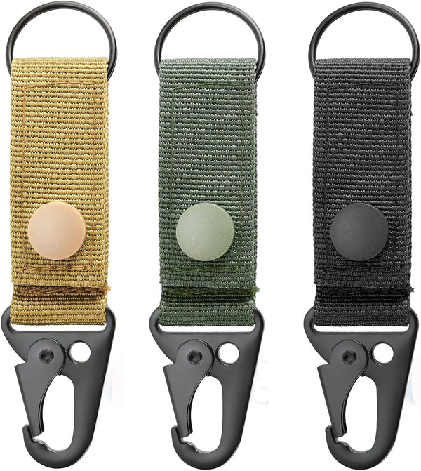 FRTKK Tactical Molle Key Ring Gear Key Keeper, Nylon Belt Keychain Molle Webbing Clip Buckle for Bags