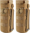 Tactical MOLLE Water Bottle Pouch - Military Water Bottle Holder Bag with Drawstring Open Top & Mesh Bottom