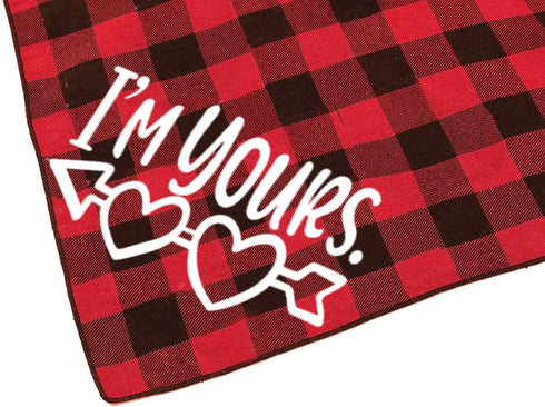 Pack of 2 Dog Bandana, Valentines Day Reversible Buffalo Plaid Triangle Bibs Pet Scarf