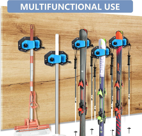 Ski Wall Mount, Snowboard Wall Mount, Wall Mounted Ski Storage Rack for Garage Organizer (1 Pack)