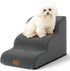 Dog Stairs for Couch or Low Bed, 3 Tiers Foam Pet Steps for Small Dogs, Dark Grey, 15.7x22.4x15.7in