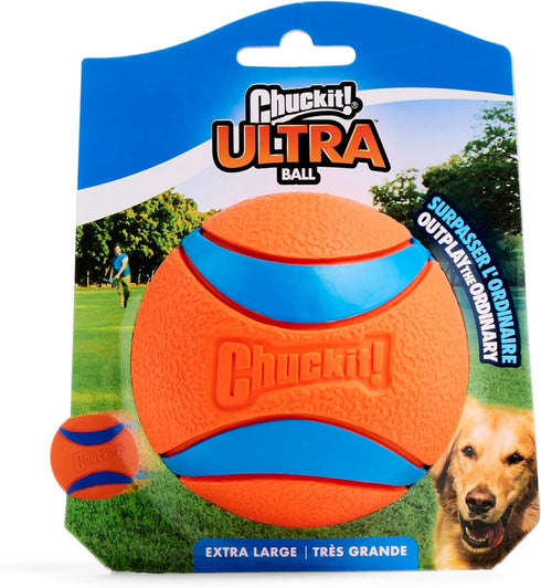 100+ lbs 3.5-inch Pack 1 Chuckit! Ultra Ball Dog Toy - Size XL - For Dogs - Made from Durable Rubber - Super Bouncy
