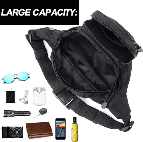 Tactical Fanny Pack | Military Waist Bag Hip Belt Bumbag Utility Bags for Outdoor Hiking Climbing Fishing (1 Pack Z-ACU)