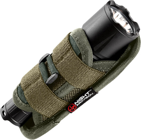 TH1 Tactical Flashlight Holster Duty Belt Pouch with Stretchable Rotatable Clip for Security Belt