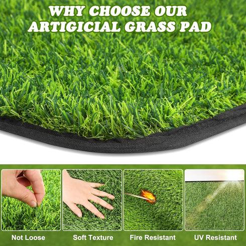 Washable(19.7"*47.2") Artificial Grass Mat, Dog Grass Pee Pads, Fake Grass Pad for Pets Potty Training, Soft Grass Pad