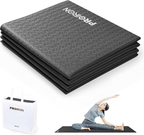 PROIRON Foldable Yoga Mat 0.24"/0.16" for Home Workout & Travel, Non Slip