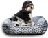 Modern Threads Luxury Dog Bed - Oxford Printed Plush Cuddler for Small to Medium Dogs, Machine Washable, Anza, Grey