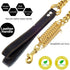 Dog Chain Leash, Heavy Duty Strong Chew Proof 19mm, 2ft 3ft 4ft, Gold Chrome Stainless Steel for Medium Large Dogs