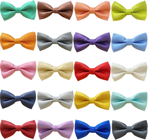 Premium Double Layer Bowtie for Dog Collars, 20 Colors, Rubber Band Attachment for Large Pets (Large)