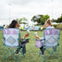 2 Pack 2 Pack) Nazhura Folding Camping Chair with Cooler Pouch, Mesh Backrest and Cup Holder Pocket (Flower