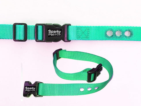 Sparky Pet Co Heavy Duty Dog Fence E Collar Receiver, 1" Nylon Strap with 3 Consecutive Holes, Teal