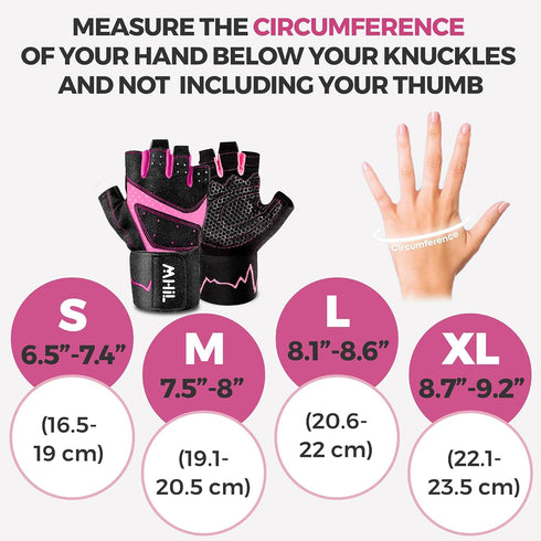 MhIL Workout Gloves for Women Breathable Gym Gloves for Women with Palm Protection and Enhanced Grip Padded Weight